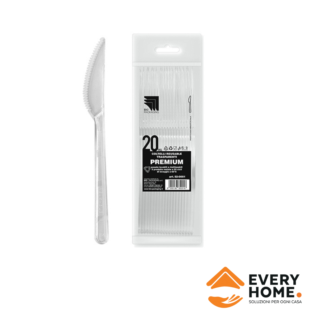 Immagine Coltelli premium trasparenti reusable conf. 20 pz