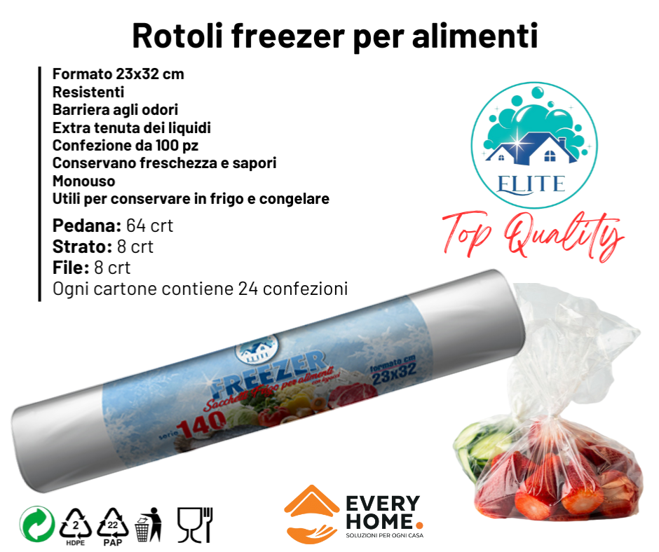 Immagine Sacchetti freezer serie 140 22x32 cm conf. 100 pz