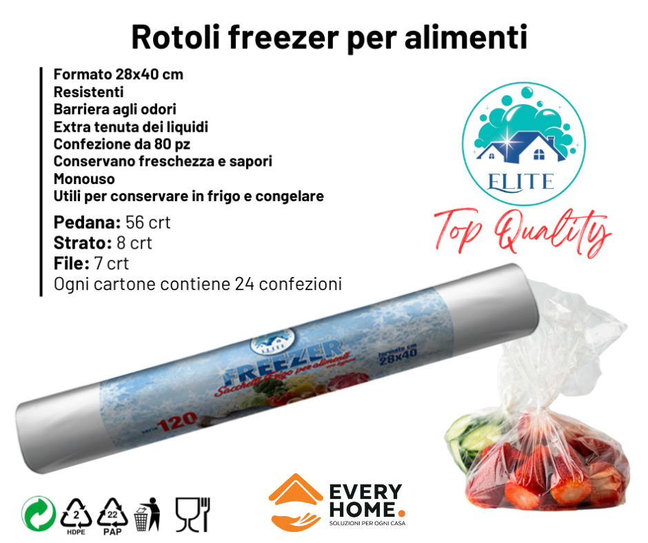 Immagine Sacchetti freezer 28x40 cm conf. 80 pz