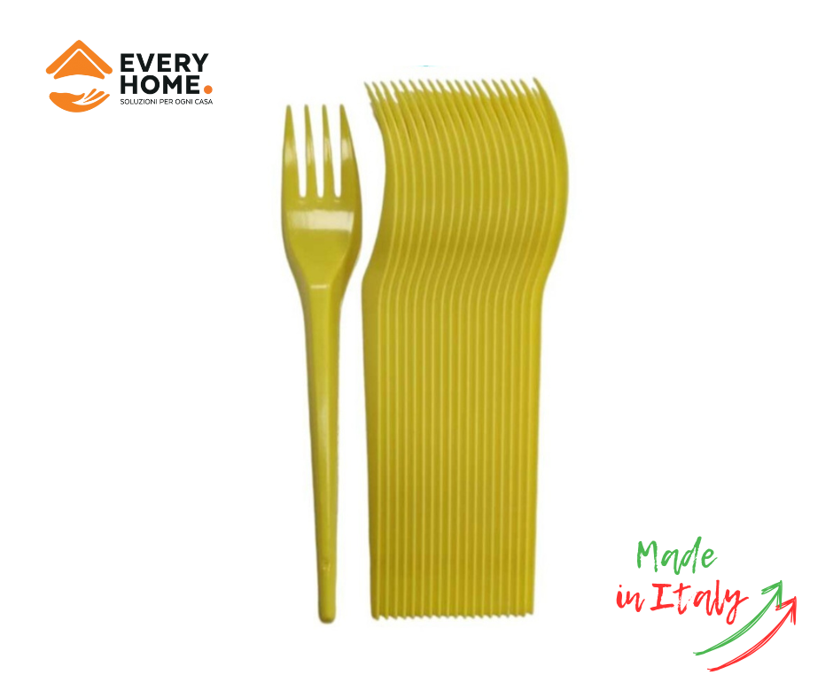 Immagine Forchette gialle conf. 20 pz elite riutilizzabili