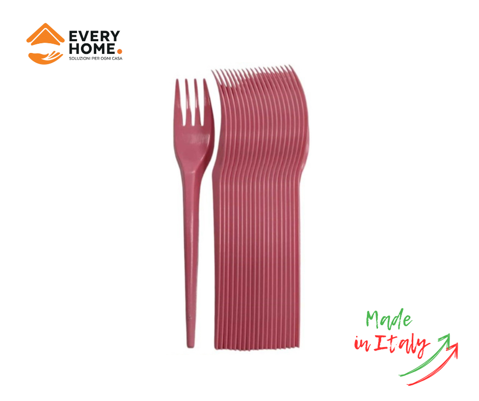 Immagine Forchette rosa conf. 20 pz elite riutilizzabili