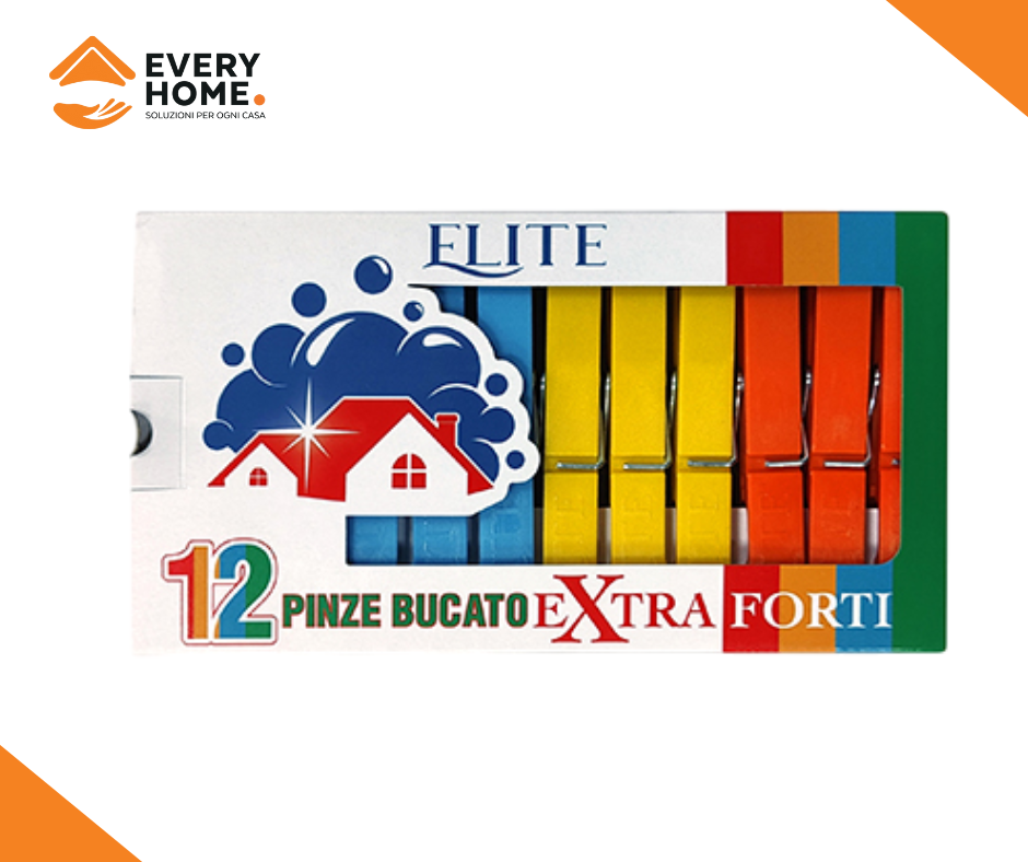 Immagine Pinze bucato extra forti elite colorate conf. 12 pz