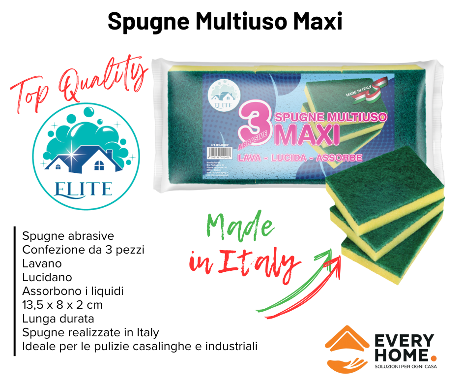 Immagine Spugna multiuso abrasiva maxi conf. 3 pezzi