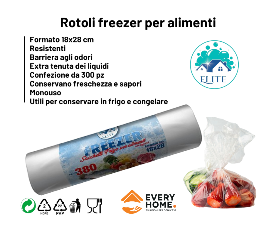 Immagine Sacchetti freezer serie 380 18x28 cm 300 pezzi