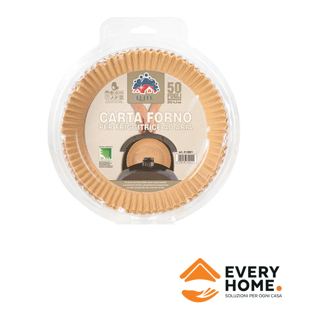 Immagine Carta forno per friggitrice aria Ø 23 cm x h 4,5 cm confezione 50 pezzi