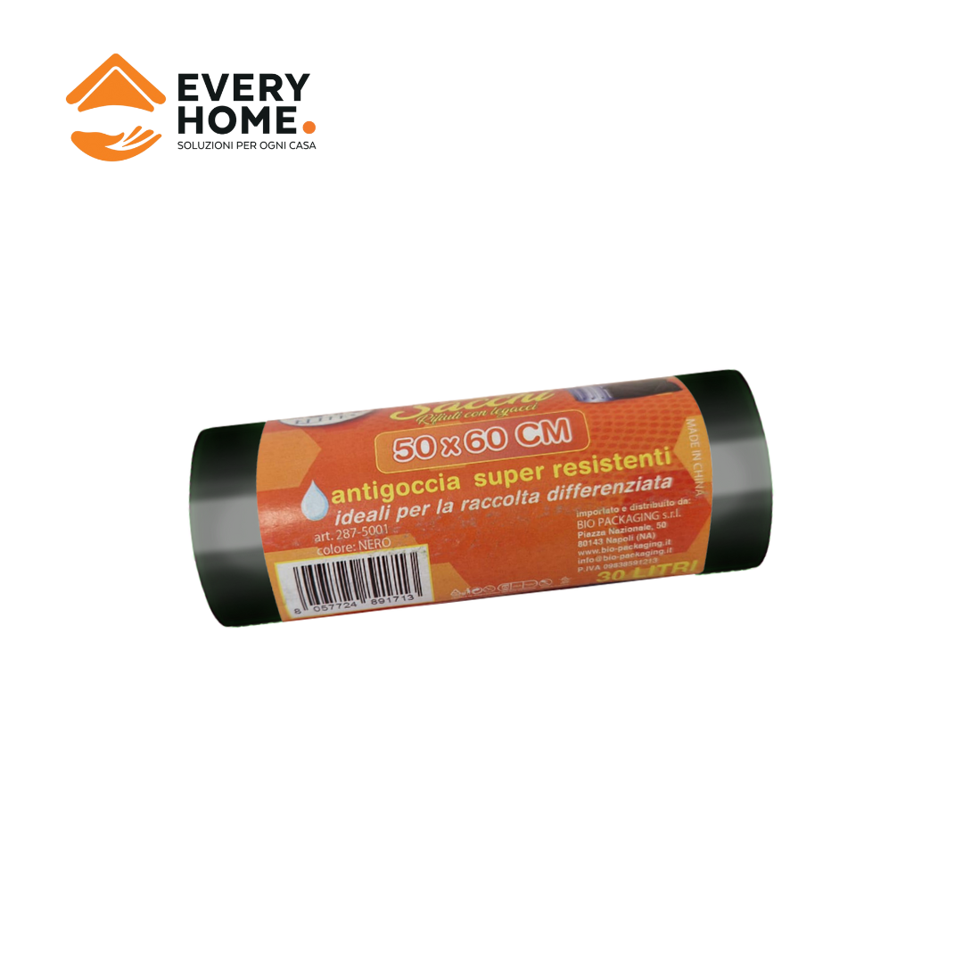 Immagine Sacchi rifiuti 50x60 cm nero conf. 20pz