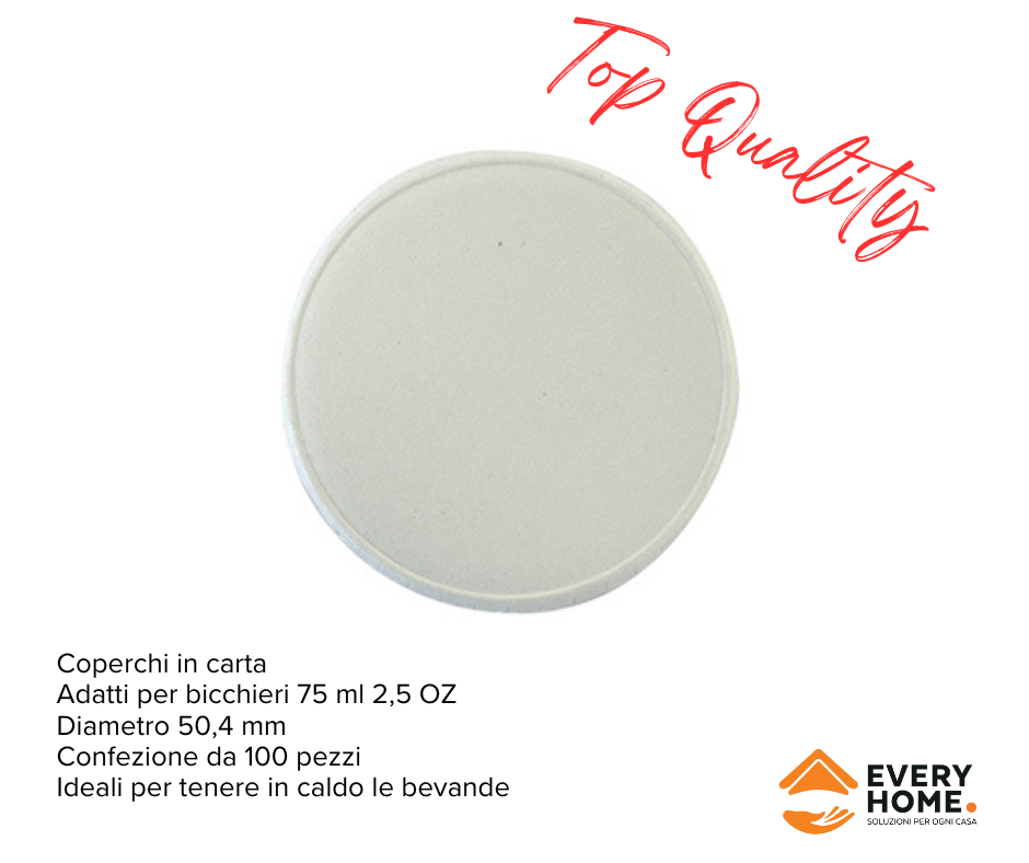 Immagine Coperchi carta 2.5 oz per bicchieri 75 ml conf. 100 pz